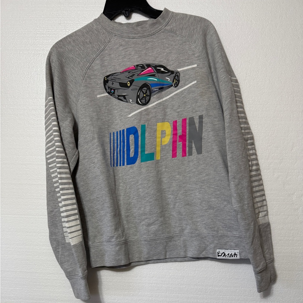 PINK DOLPHIN Dlphn Gray Sweatshirt‎ Graphic Colorful Car Streetware
